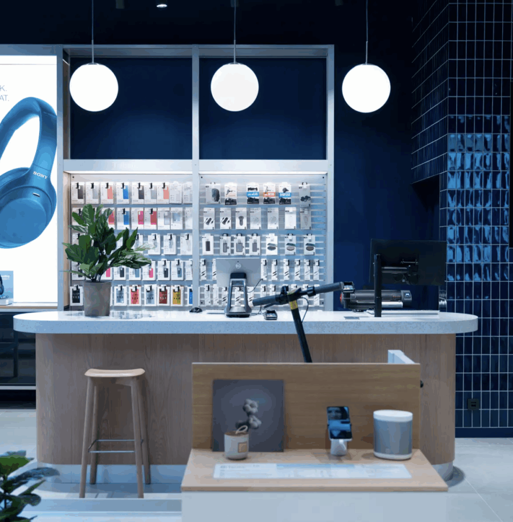 Bitiksinredning inspiration elektronikbutik